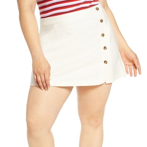 B.P. Button Wrap Plus Size Miniskirt - Picture 1 of 5